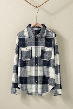 0089-6149<br/>Boho Plaid Western Button-Up Casual Tops