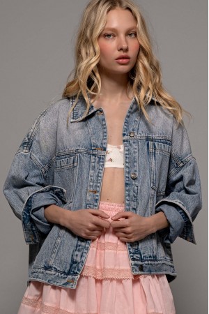 0125-2863<br/>DENIM BUTTON-UP JACKET