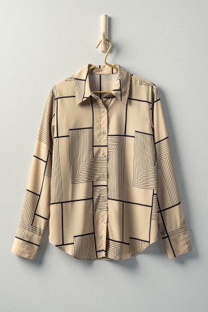 0127-4078<br/>Geometric Print Casual Tops