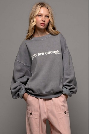 0394-5856<br/>You are Enough Graphic Crewneck Sweater