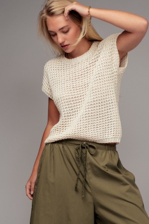 0530-5390<br/>Summer Boho Textured Knit Top