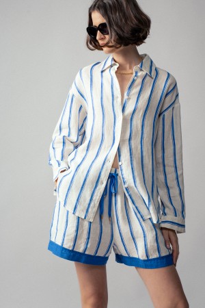 0958-6885<br/>Mediterranean Linen Stripe Lounge Set